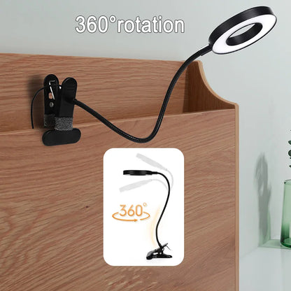 USB ring light with clamp and gooseneck